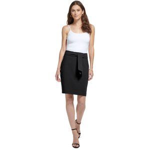 NEW DKNY Women's Tie-Front Pencil Skirt W5412DTW Black 14